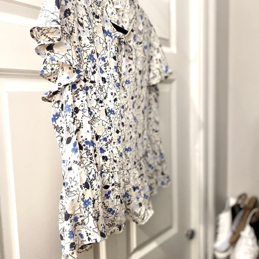 Gap | Tie Neck Flower Print Blouse - Picture 3 of 11